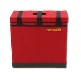 Vent Cap SystemsRetrotec, Ltd.Retrotec Blower Door Fan CaseImage displays Retrotec's custom-designed, hard-sided Blower Door Fan Case, suitable for Models 1000 to 6000. Features Velcro straps for secure storage and portability, doubling as handles. Also serves as a sturdy table for laptops and gauges. Dimensions: 14” x 26” x 25“.