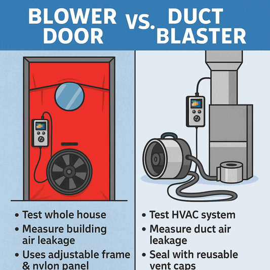 Duct Blaster vs. Blower Door: When to Use Which—And How to Use Both Better