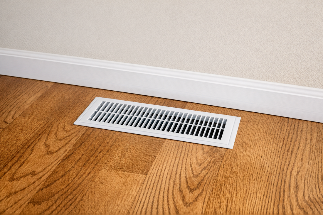 Floor Vent Installed on Wood Flooring