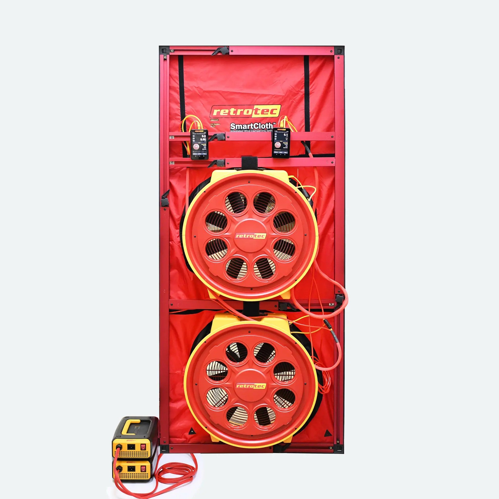 Retrotec 7210 Dual Fan Blower Door System with two 7000 Series fans in a large frame